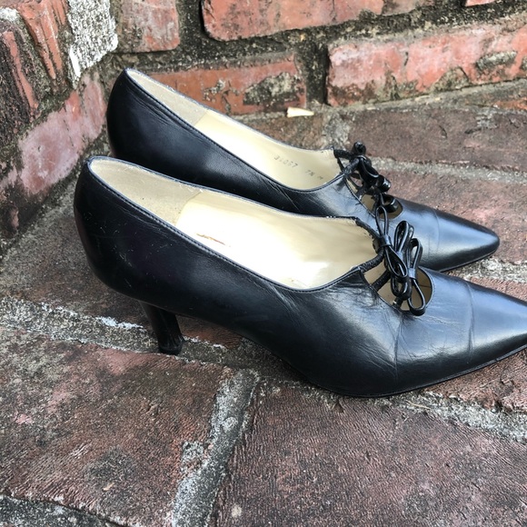 Proxy black leather heels sz 7 1/2 M made in Spain - Picture 3 of 8